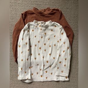 Bundle! Long-sleeved shirts for girls with beautiful prints, Zara. Size 4-5T